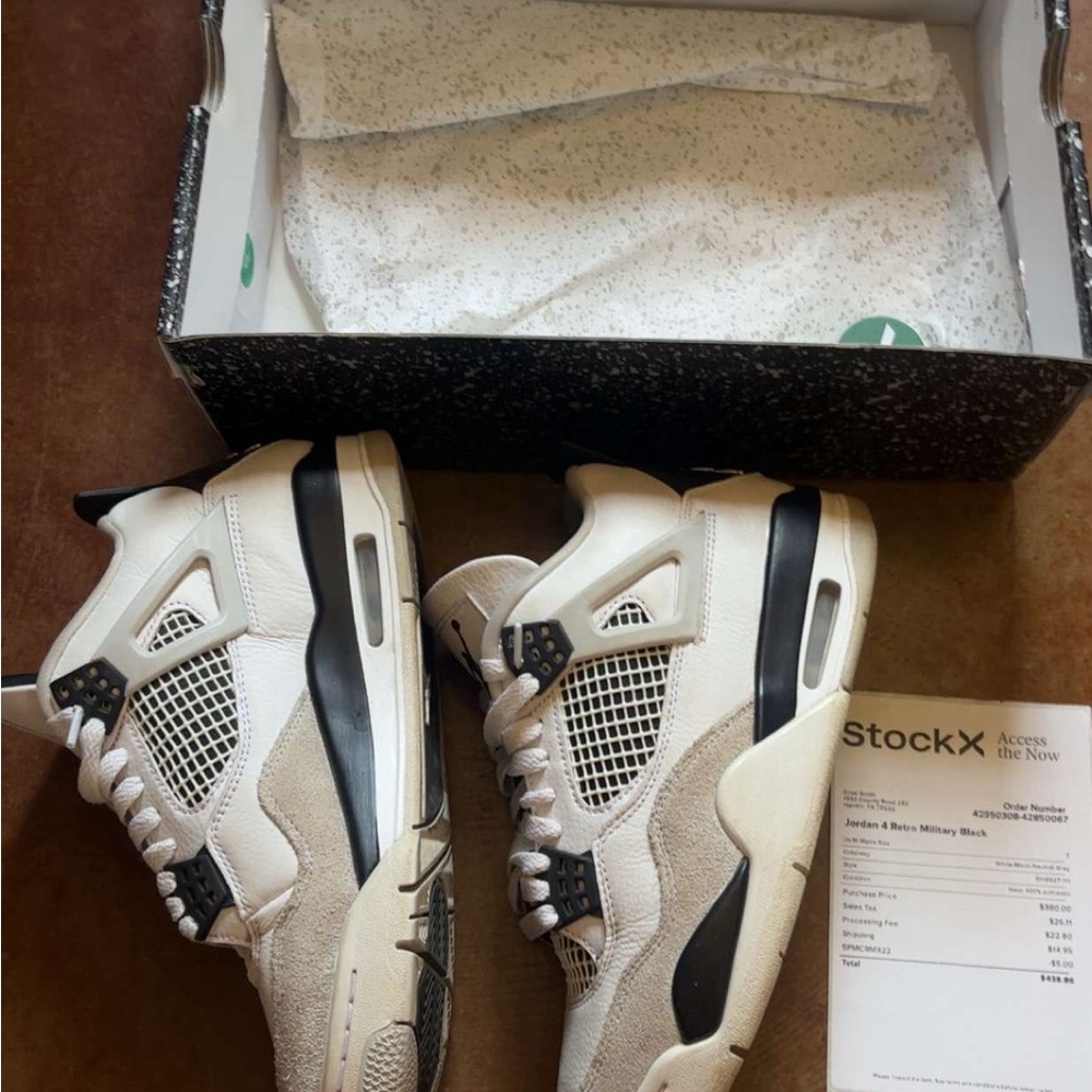 Jordan Black and Cream Sneakers Athletic Design